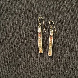 Brighton Silver Earrings with Colorful Accents